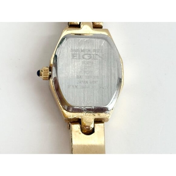 ELGIN EG075 Gold Diamond Mother of Pearl Ladies Vintage Wristwatch 17mm - WORKS! - Picture 5 of 11